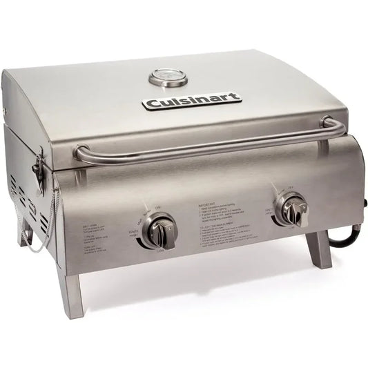 Cuisinart CGG-306 Chef's Style Portable Propane, Two 10,000 BTU Burners, Stainless Steel