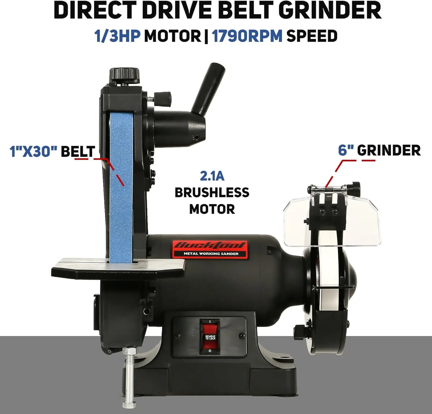 Precision Crafting Power Tool: Low Speed 1x30 Belt & 6" Grinder Sander Combo - Ideal for Knife Making