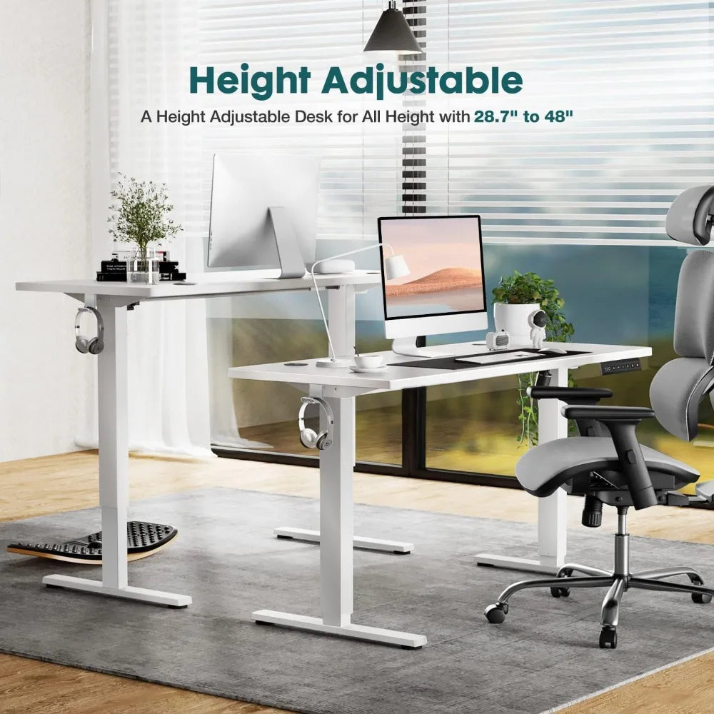 48x24" Standing Desk: Electric Adjustable Height Sit Stand Computer Table, Ergonomic Rise