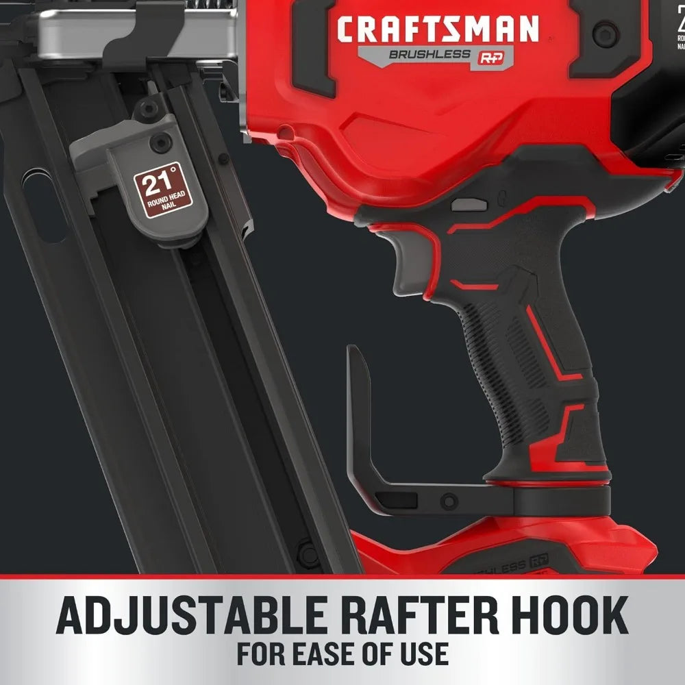 Effortless Precision: CRAFTSMAN V20 Cordless Framing Nailer - 21°, Up to 3-1/4" Nails (Bare Tool)