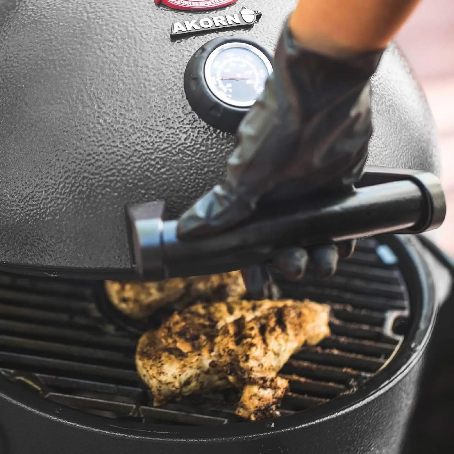 AKORN® Jr. Portable Kamado Charcoal Grill: Cast Iron Grates, Locking Lid, 155 Sq In Cooking