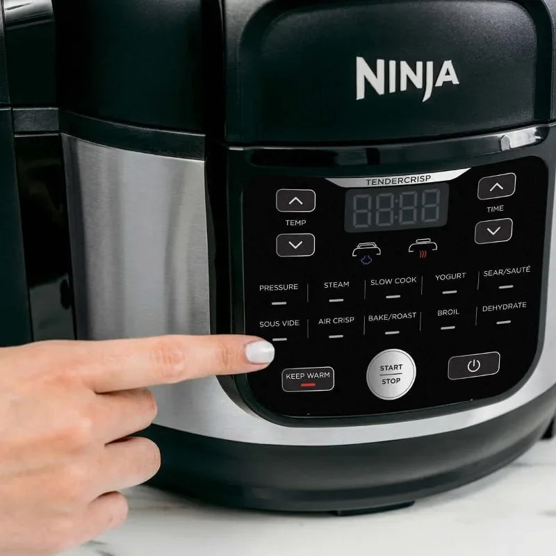 Ninja OS301/FD305CO Foodi 10-in-1 Pressure Cooker & Air Fryer w/ Nesting Broil Rack, 6.5-Quart Capacity