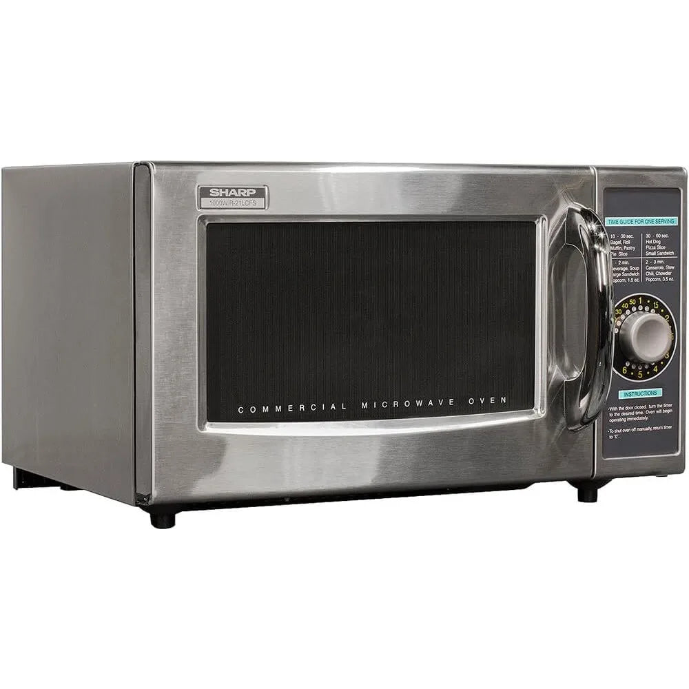 Sharp R-21LCFS Medium-Duty Commercial Microwave Oven w/ Dial Timer, Stainless Steel, 1000-Watts, - Link Logical Mall