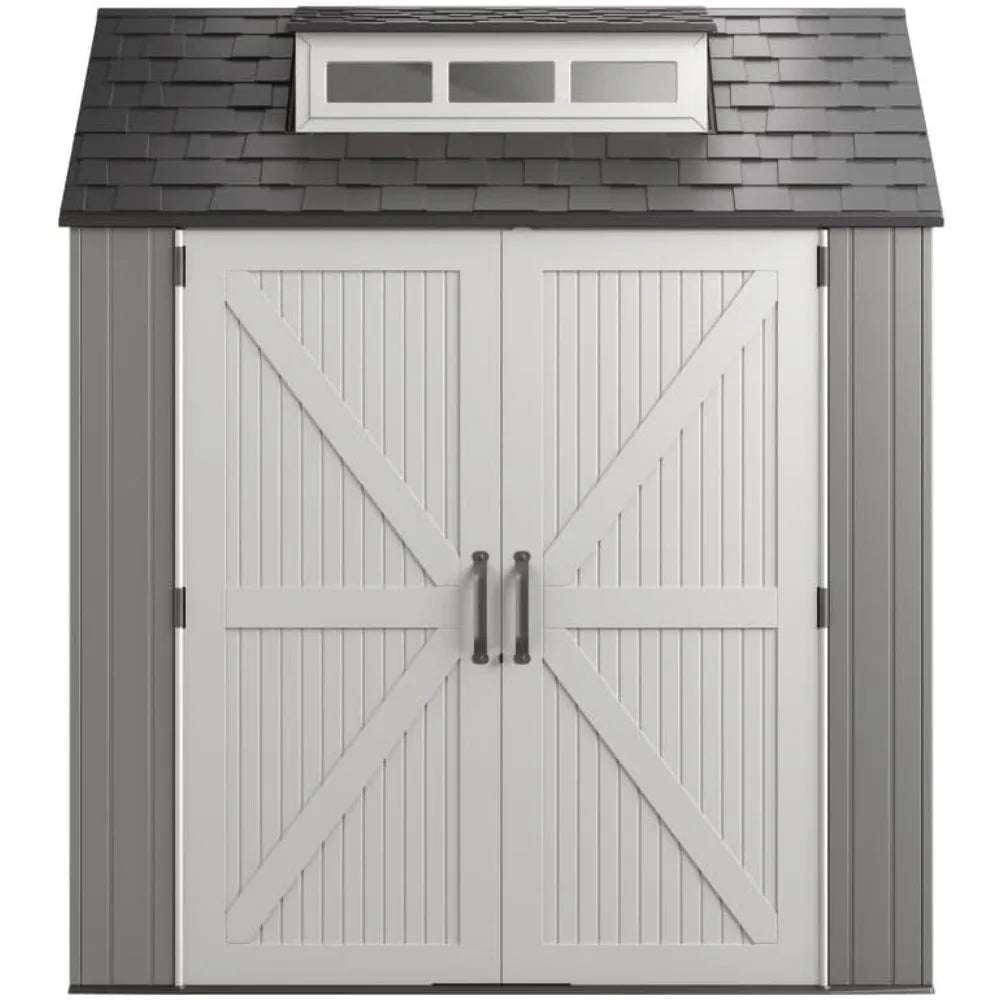 7 x 7 Ft Resin Outdoor Storage Shed w/ Floor, Weather Resistant, Organization for All of Your Needs