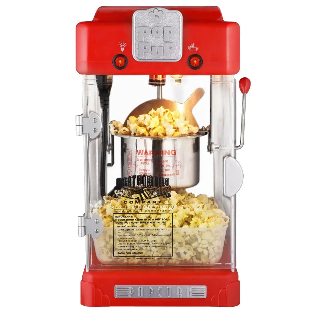 Popcorn Machine with 2.5 Oz Stainless Steel Kettle Removable Serving Tray