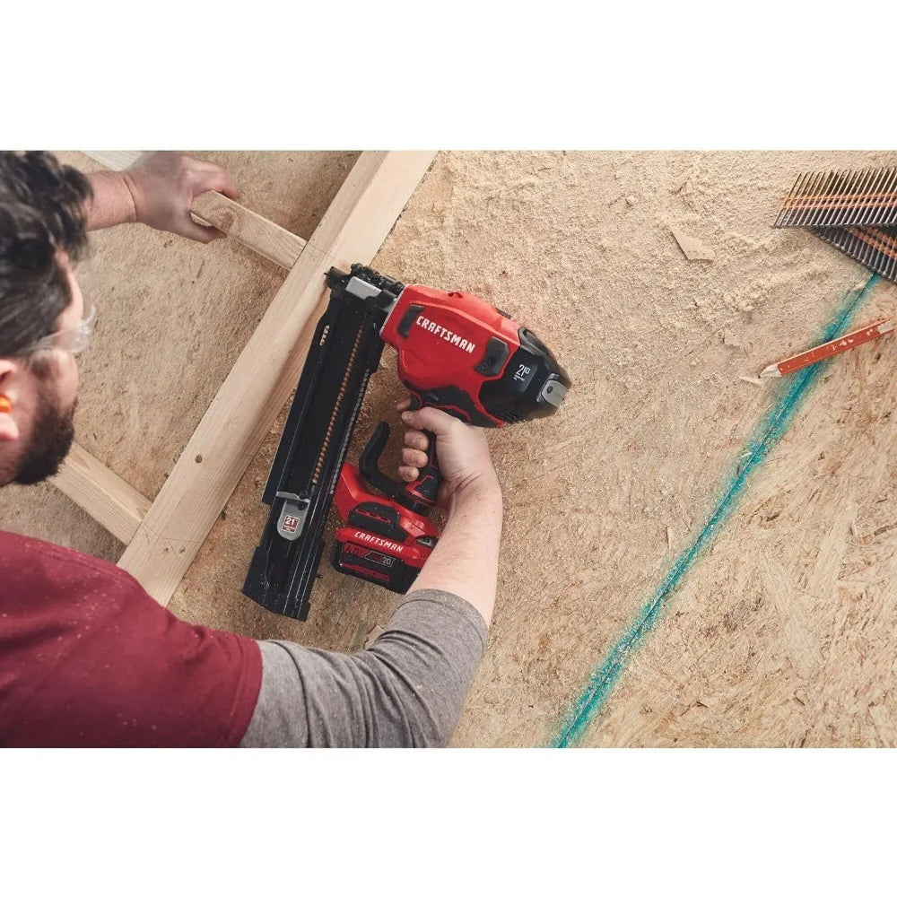 Effortless Precision: CRAFTSMAN V20 Cordless Framing Nailer - 21°, Up to 3-1/4" Nails (Bare Tool)