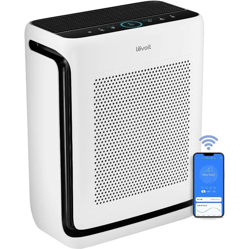 LEVOIT Large Room Air Purifier: 1900 Ft² Coverage, Washable Filters, WiFi, Air Quality Monitor