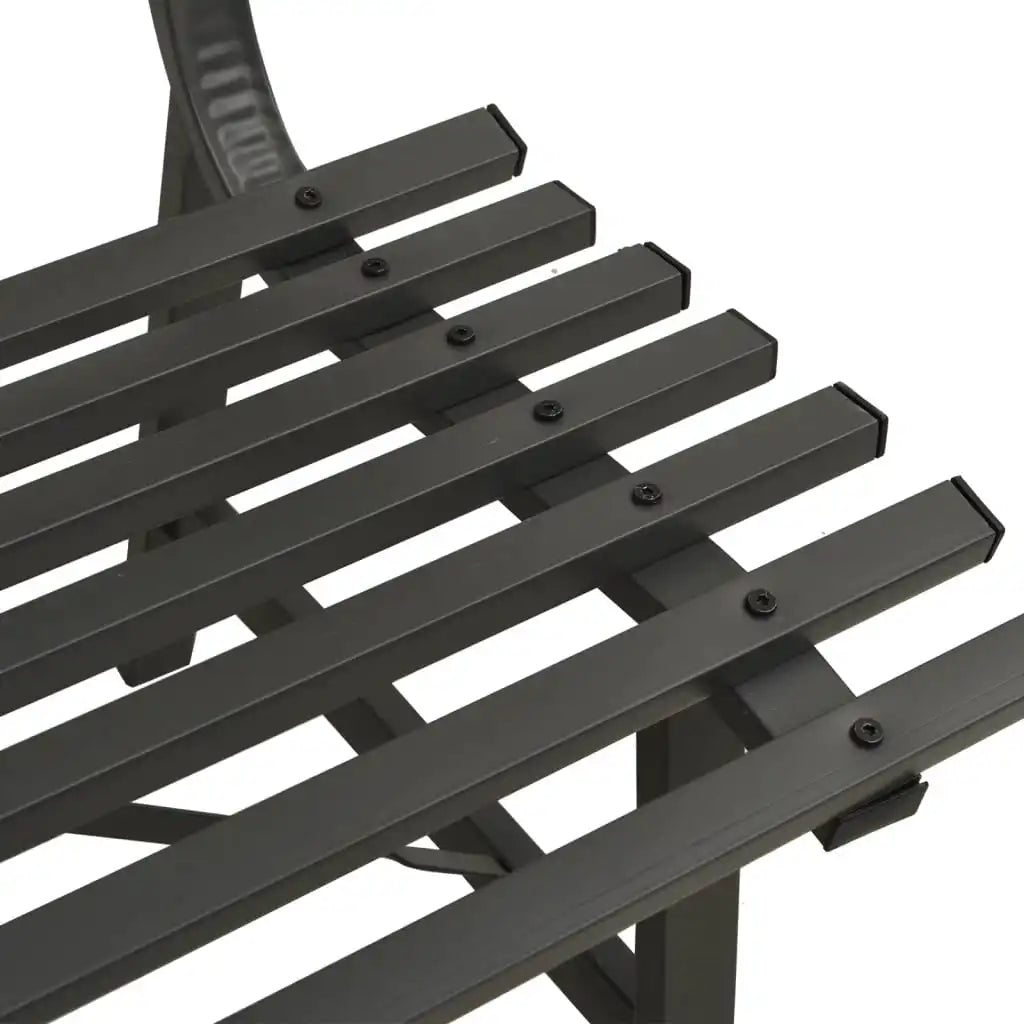 Patio Bench 43.3" x 23.2" x 30.1" Steel Black Outdoor Chair