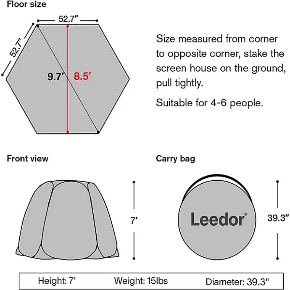 10'x10' Pop Up Gazebo with Netting Screen Strong Stability, UV 50+ Protective Cover