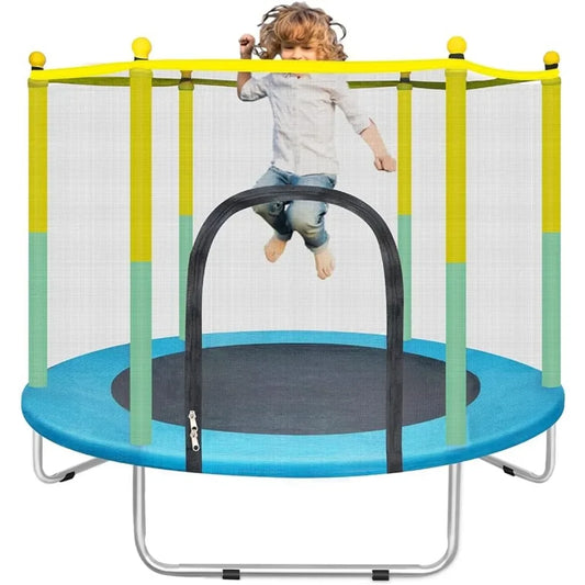 Small Trampoline with Safety Enclosure: 4.6FT Round Jumping Mat, Ideal Gift for Children