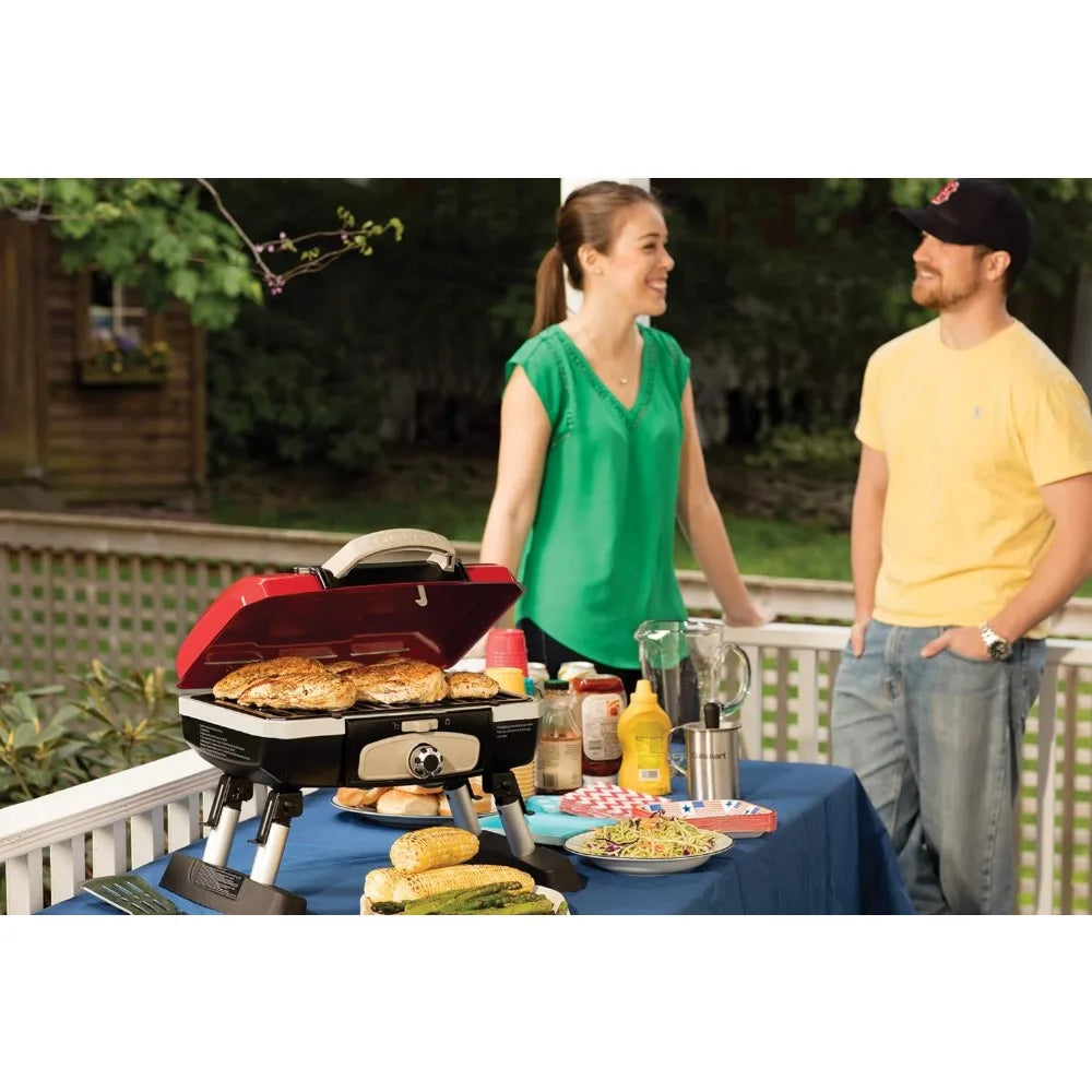 Portable Tabletop Propane Gas Grill, 17.6 x 18.6 x 11.8-Inch