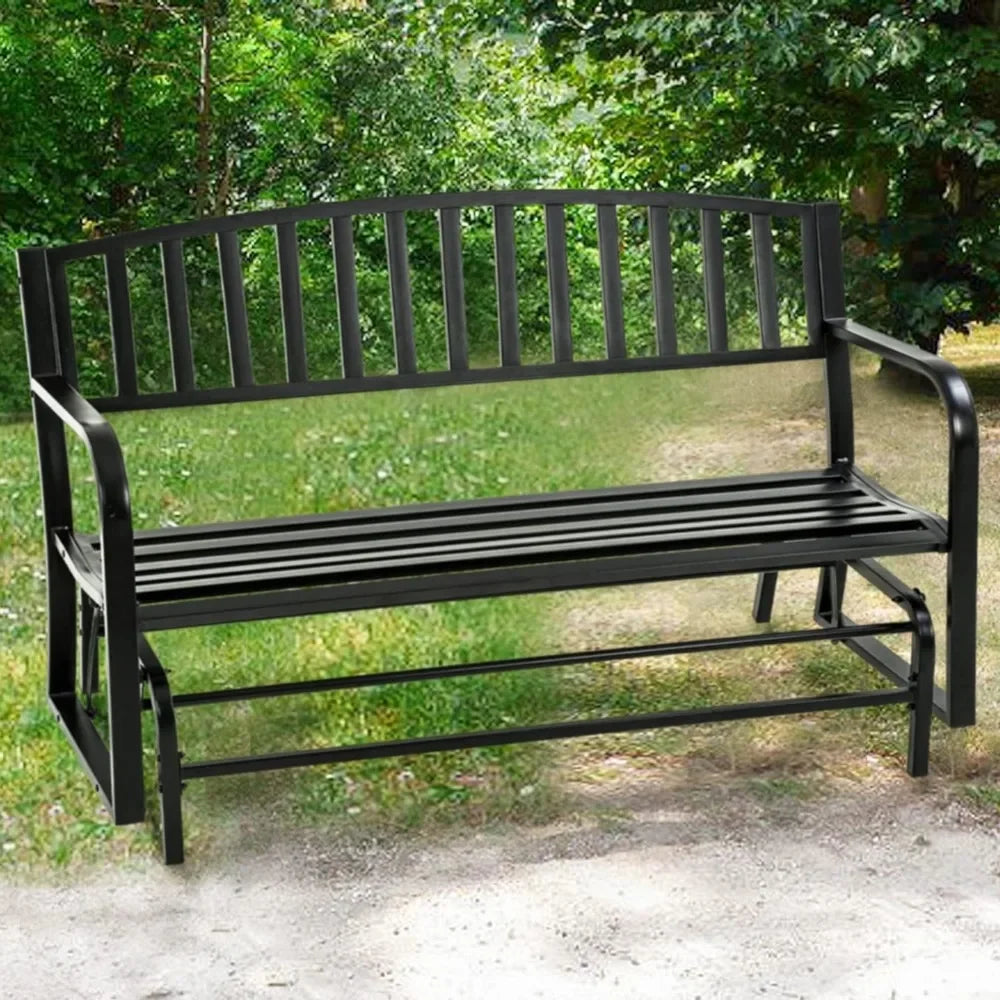 Metal Outdoor Glider Bench Waterproof Patio Glider