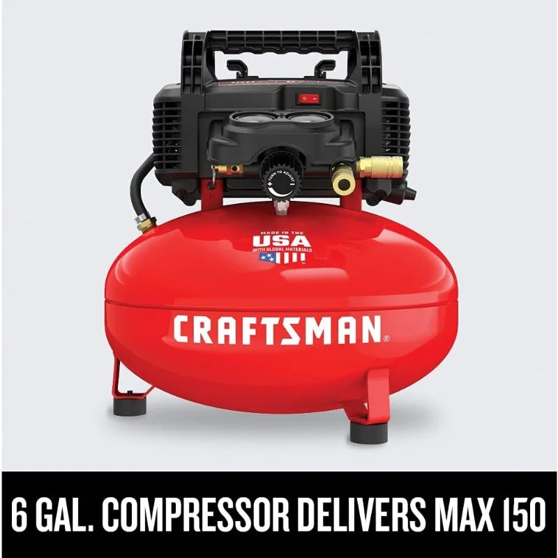 CRAFTSMAN Compressor Combo Kit, 6 Gallon, Pancake, 3 Tool (CMEC3KIT)