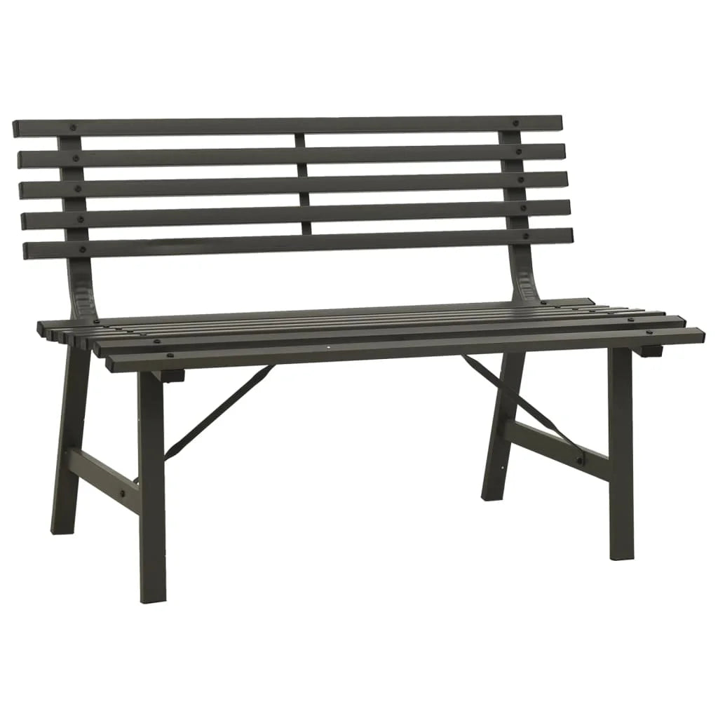 Patio Bench 43.3" x 23.2" x 30.1" Steel Black Outdoor Chair