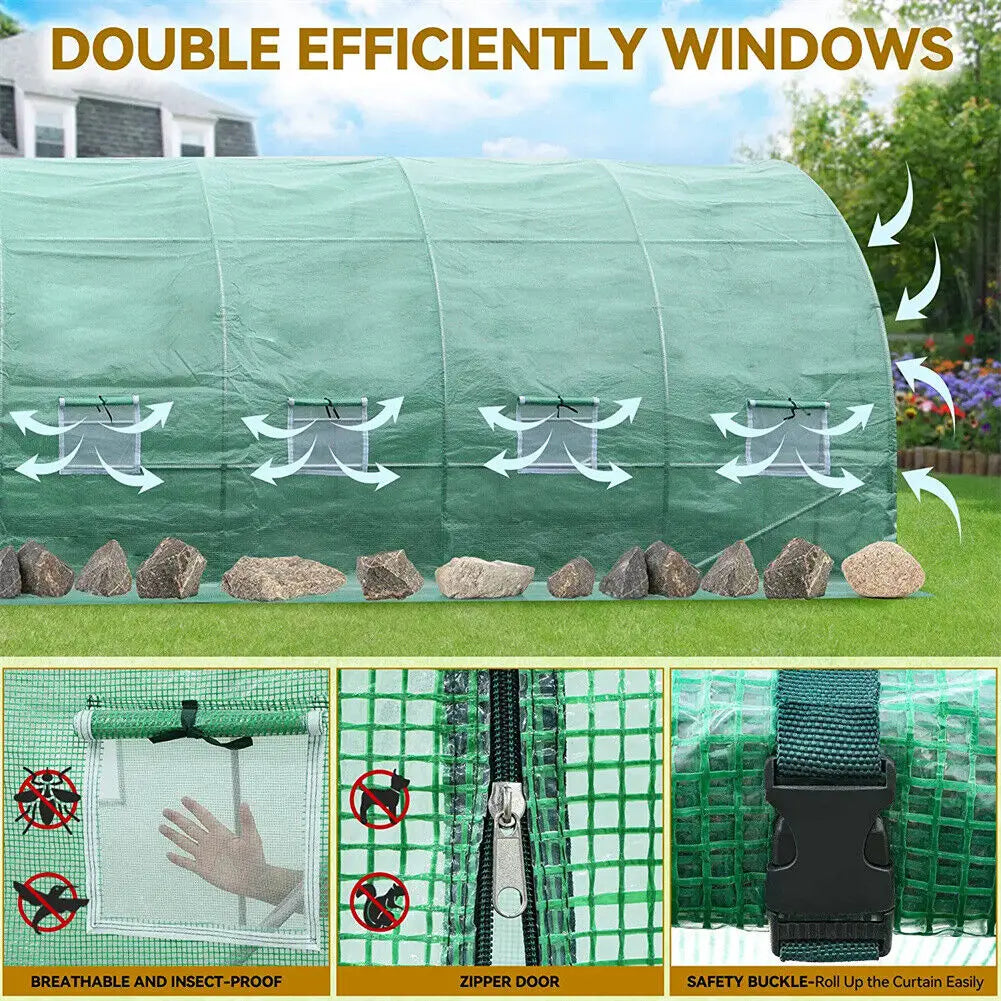 Heavy Duty Greenhouse 20' x10' x7' Large Walk-in Hot Green House Plant Gardening