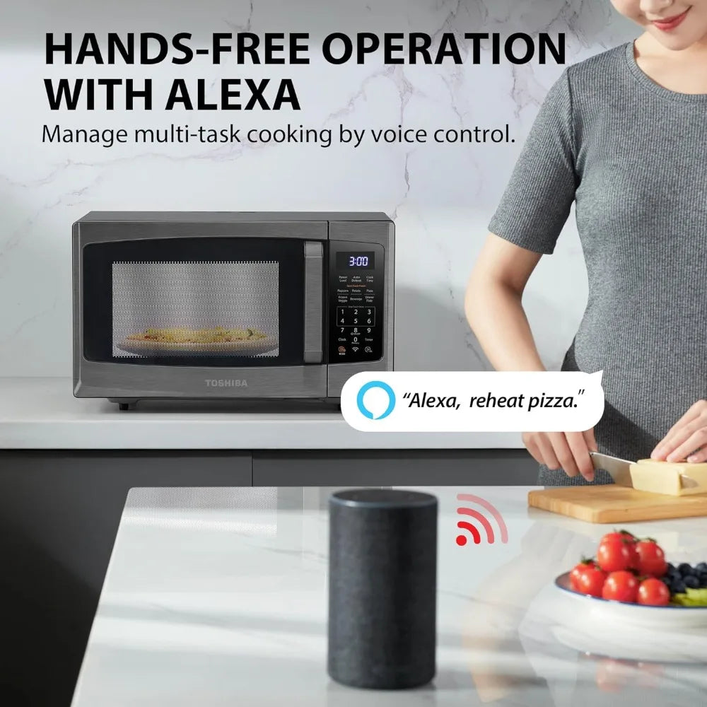 Toshiba ML-SEM23P(BS) Smart Countertop Microwave, Voice Control with Alexa, Free Recipe in APP