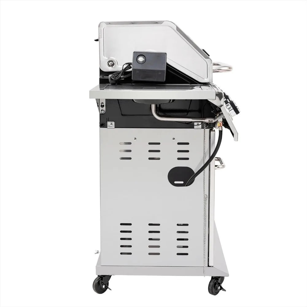 Royal Gourmet 5-Burner Propane Gas Grill with Side Burner, Stainless Steel