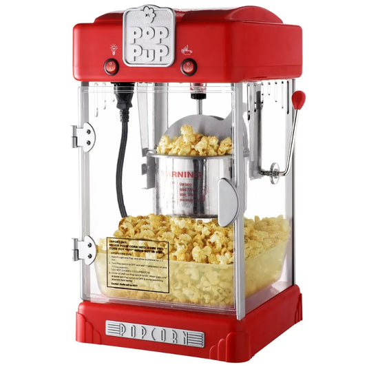 Popcorn Machine with 2.5 Oz Stainless Steel Kettle Removable Serving Tray