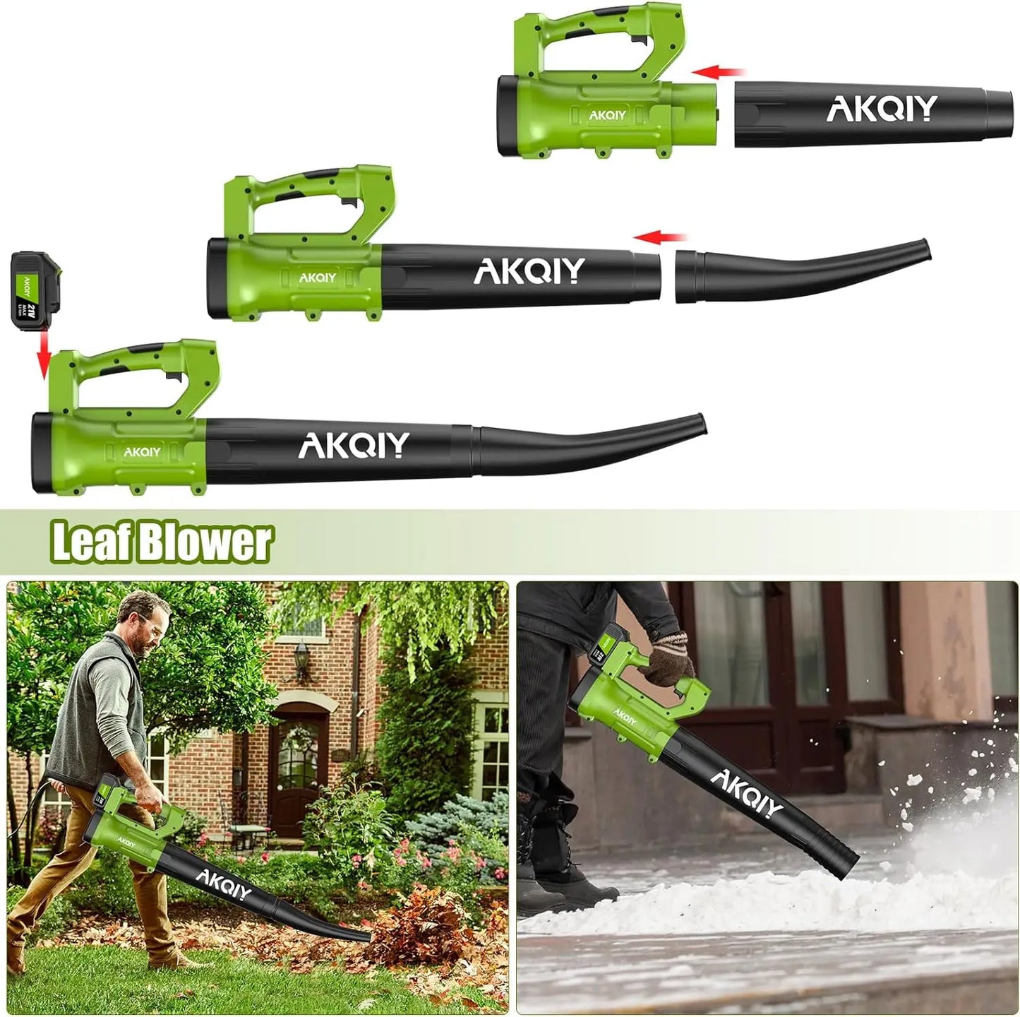 Cordless Leaf Blower, Lightweight Leaf Blower with 2X 21V4.0 Ah Batteries & Charger