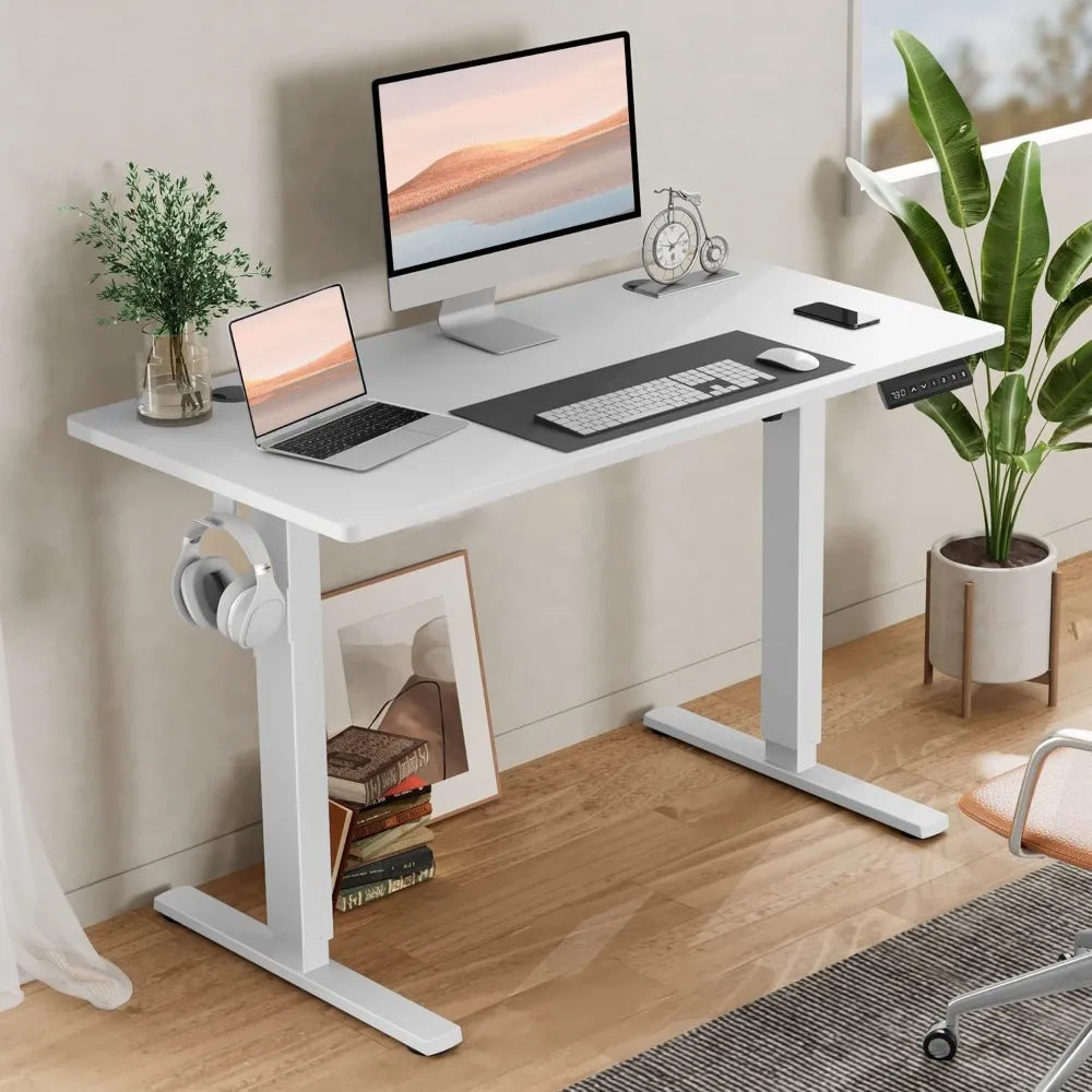 48x24" Standing Desk: Electric Adjustable Height Sit Stand Computer Table, Ergonomic Rise