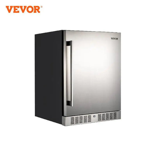 VEVOR 24'' Built-in Beverage Cooler: 150L Stainless Steel Refrigerator, 142 Can Capacity