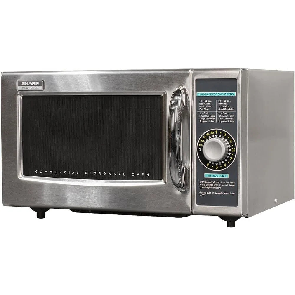 Sharp R-21LCFS Medium-Duty Commercial Microwave Oven w/ Dial Timer, Stainless Steel, 1000-Watts, - Link Logical Mall