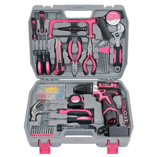 Portable Cordless Drill & Tool Set: Multifunctional Household Repair Kit for Woodworking & More