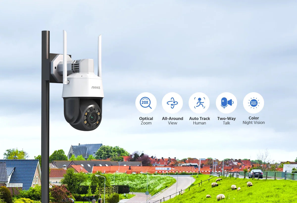 Annke 5MP PTZ Wifi IP Camera H.265 Outdoor AI Human Auto Tracking 20X Zoom IP - Link Logical Mall