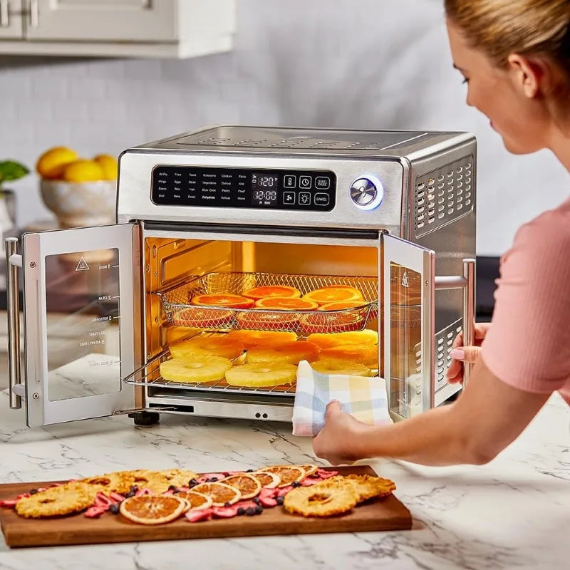 Emeril Lagasse 26 QT Extra Large Air Fryer, Convection Toaster Oven with French Doors, Stainless Steel