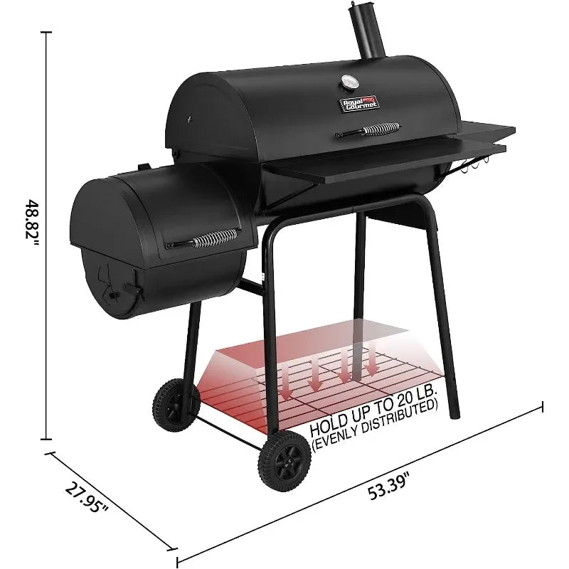 Royal Gourmet CC1830S 30" BBQ Charcoal Grill and Offset Smoker | 811 Square Inch cooking surface