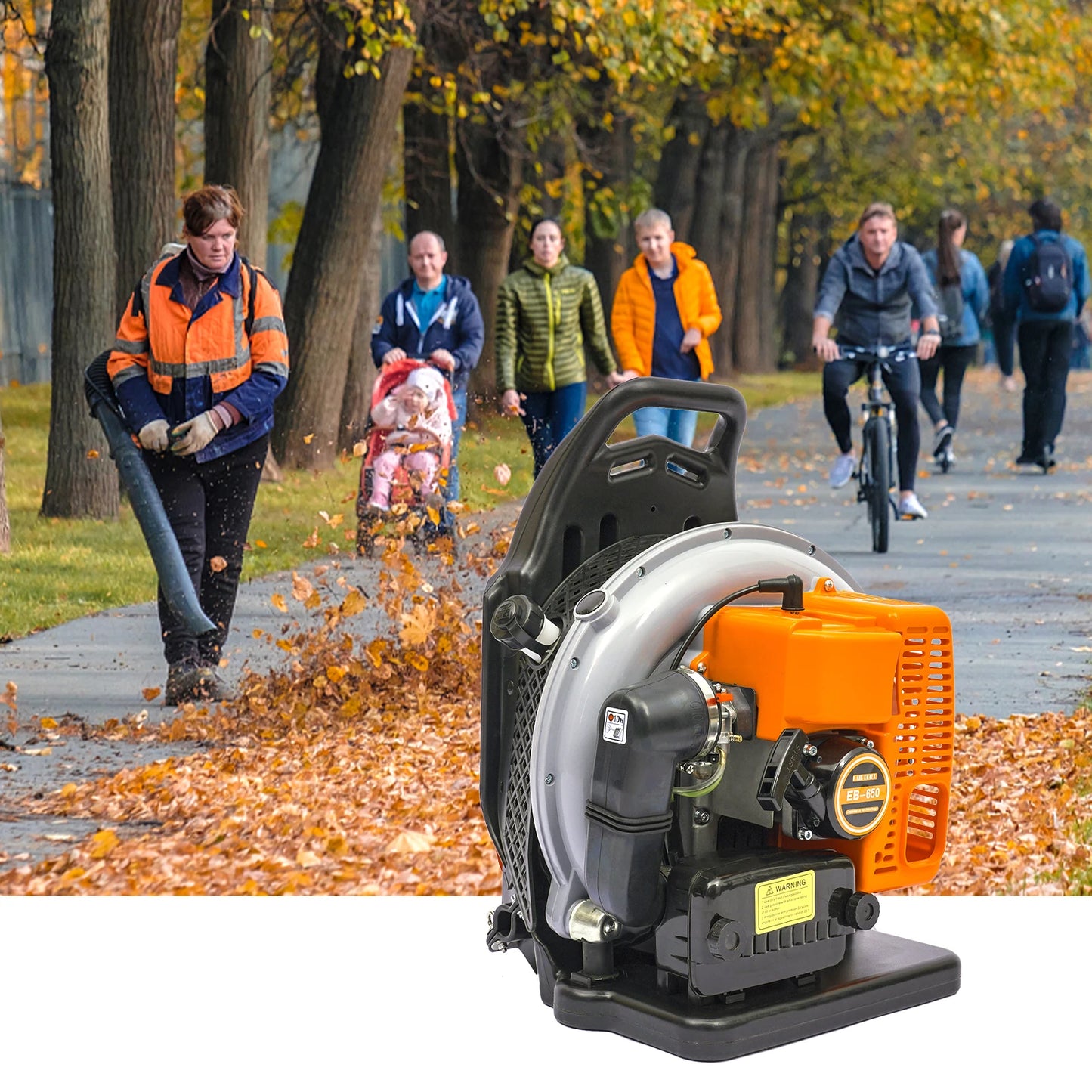 65CC 2 Stroke Petrol Backpack Leaf Air-cooled Blower Commercial Garden Yard Tool 2.7 kw 6800r/min