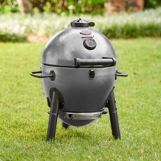 AKORN® Jr. Portable Kamado Charcoal Grill: Cast Iron Grates, Locking Lid, 155 Sq In Cooking