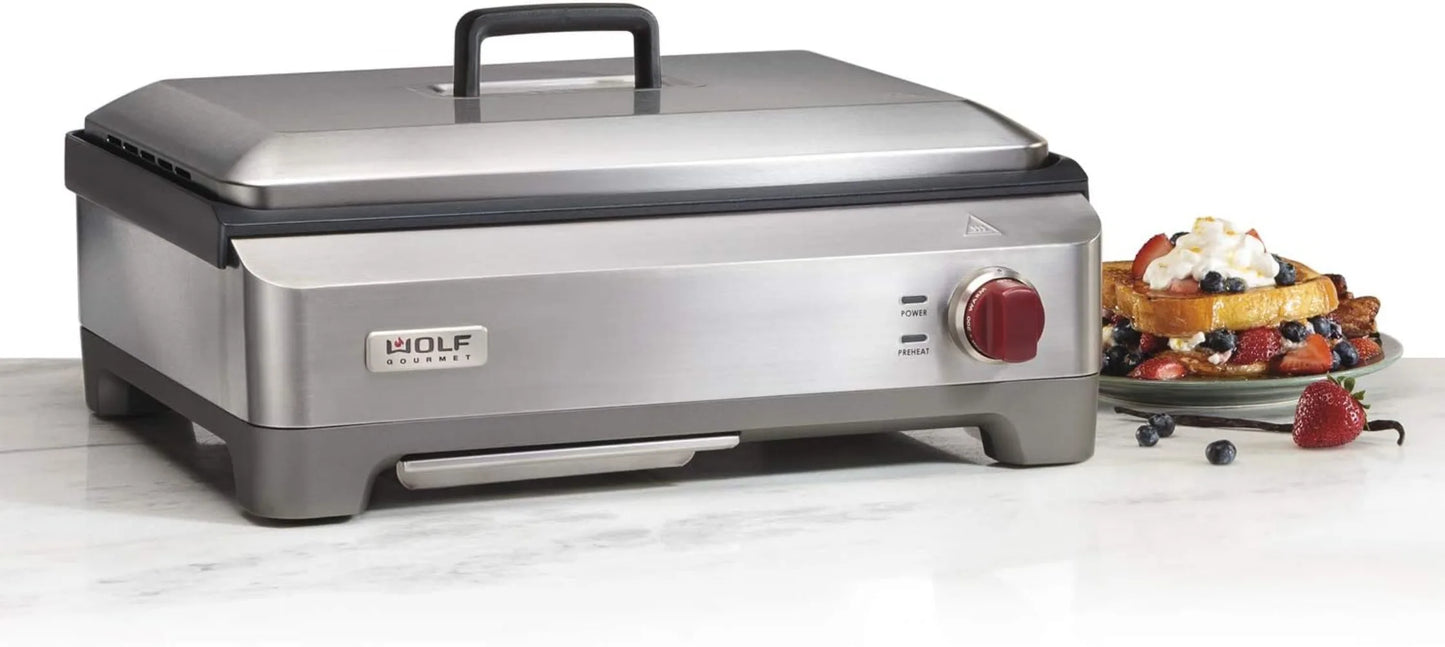 Wolf Gourmet Precision Electric Griddle, 200 sq. in, Nonstick Coating, Advanced Temperature Control