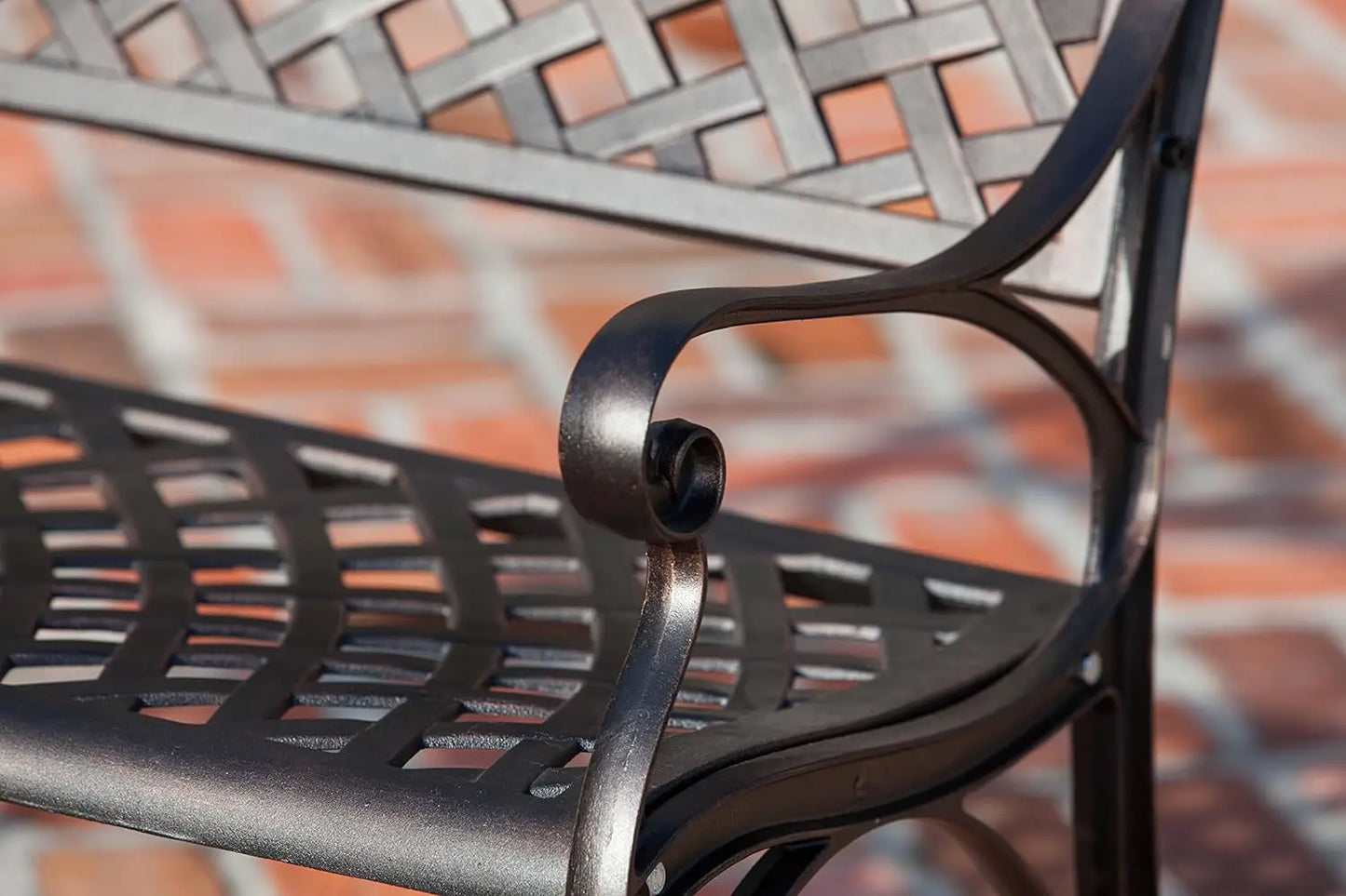 Cast Aluminum Patio Bench: Lightweight, Sturdy, Perfect for Garden, Backyard, Patio Relaxation