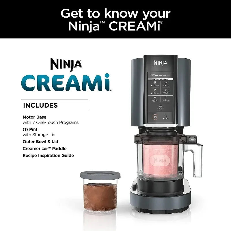 Ninja NC299AMZ CREAMi, Gelato, Mix-ins, Milkshakes, Sorbet, Smoothie Bowls 7 One-Touch Programs