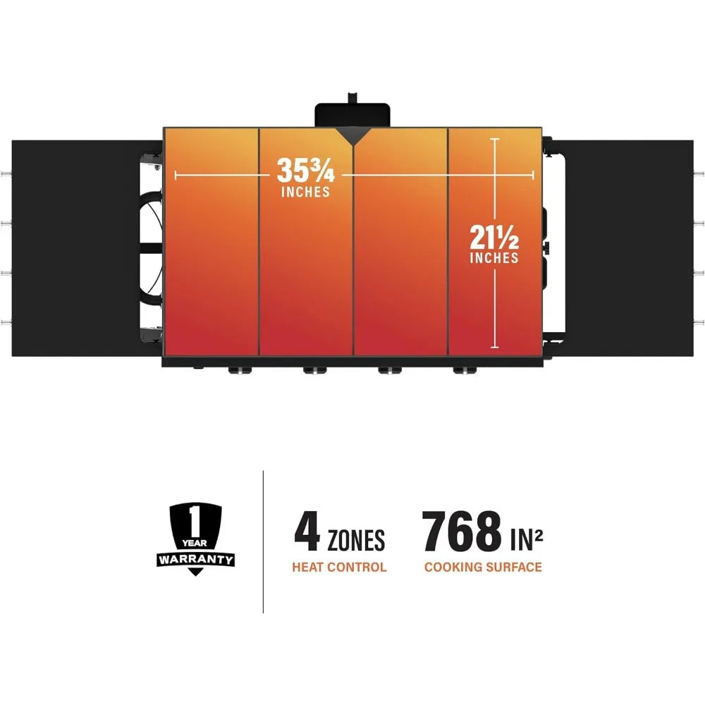 36 Inch 4-Burner Gas Griddle: Restaurant-Grade, Propane-Fueled Flat Top Grill Station