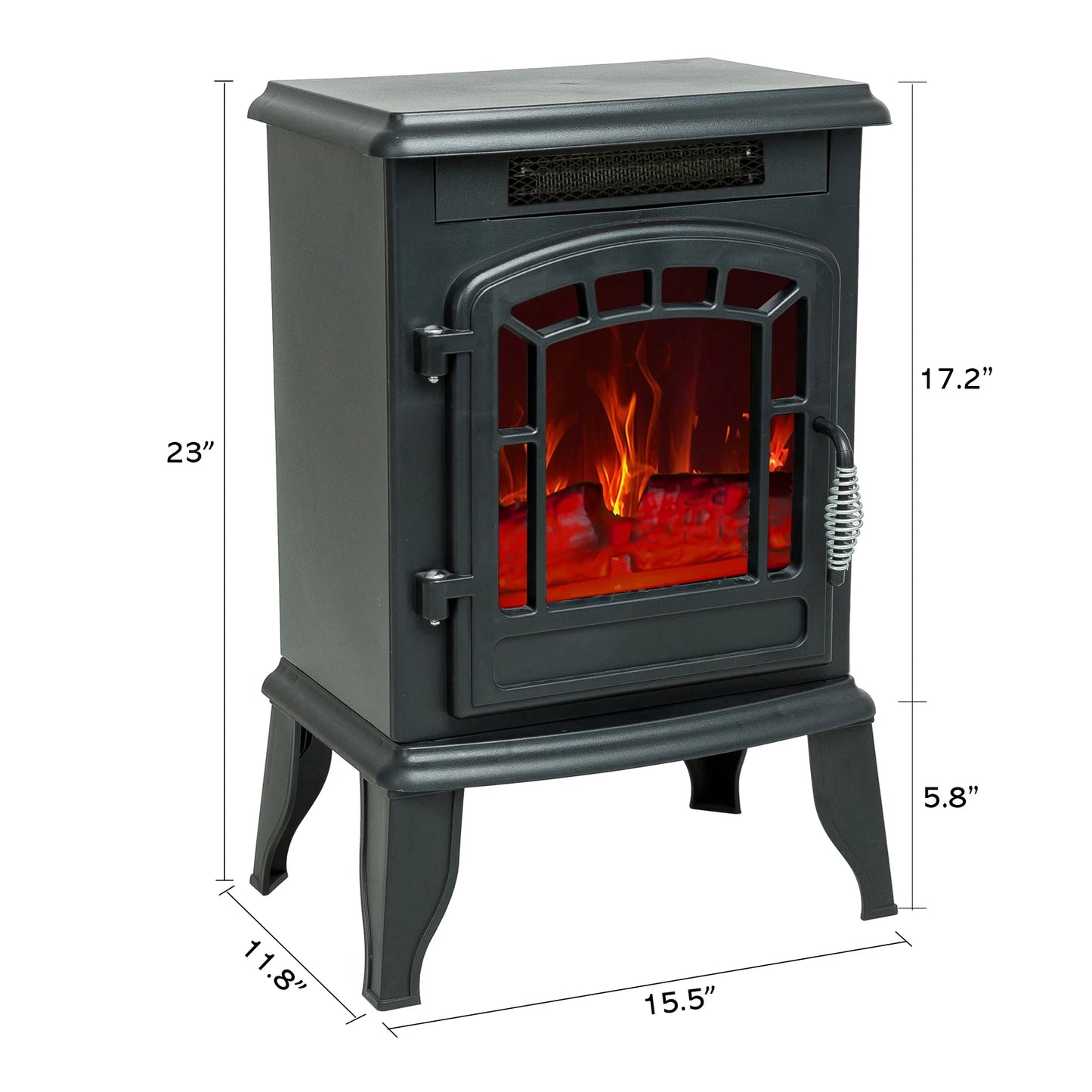 Cozy Hearth: 23'' Portable Electric Wood Stove Fireplace - Indoor Space Heater