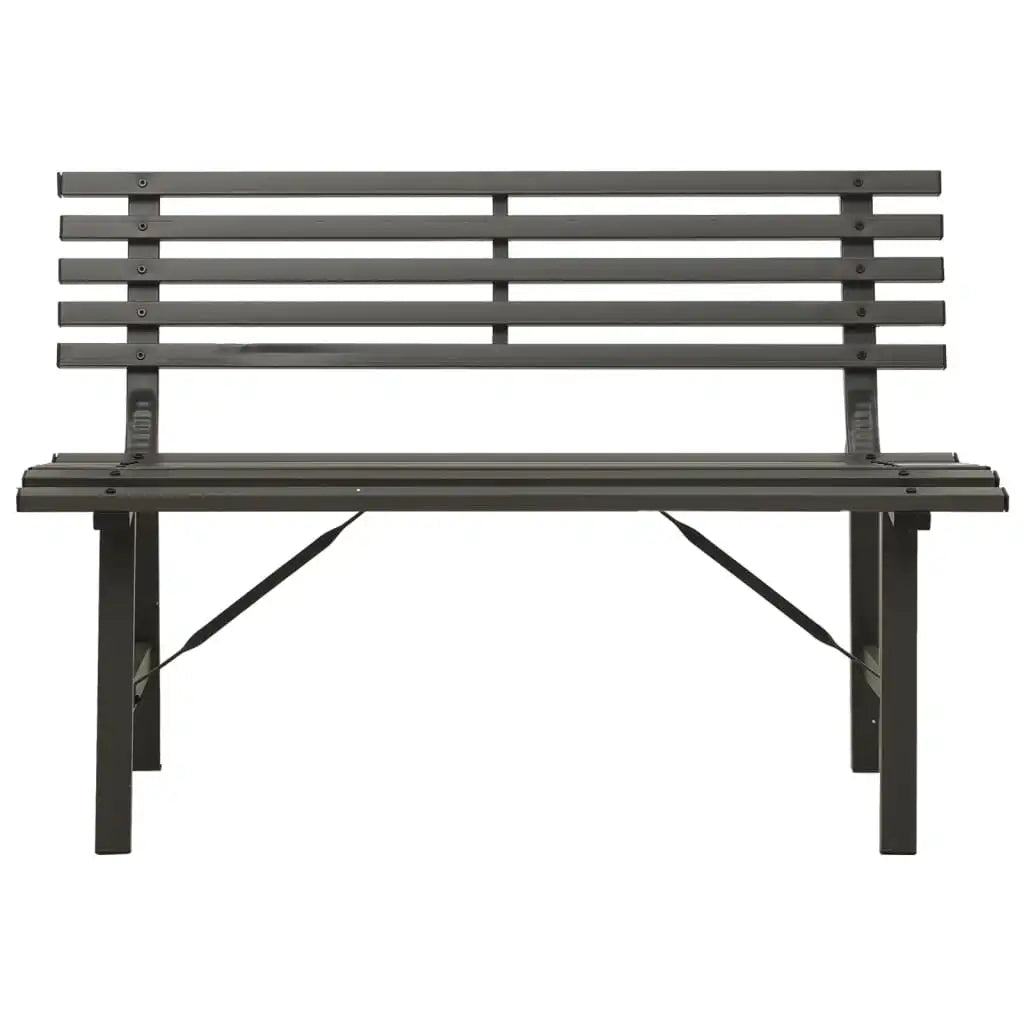 Patio Bench 43.3" x 23.2" x 30.1" Steel Black Outdoor Chair