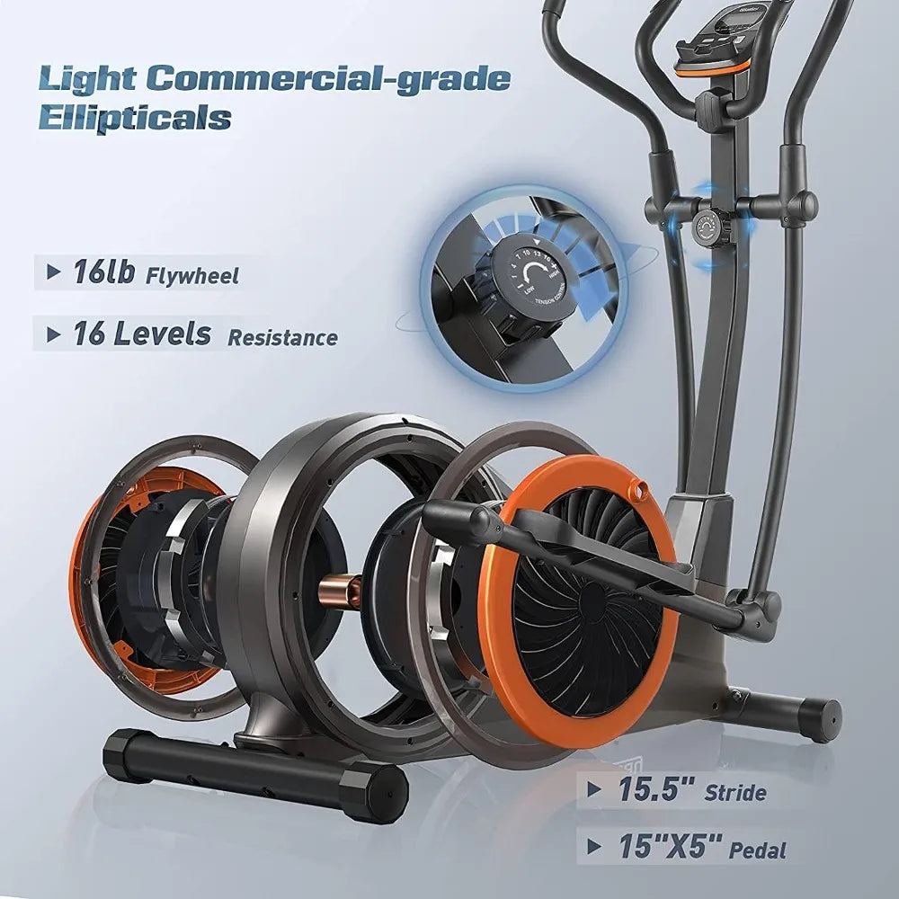 Hyper-Quiet Magnetic Drive System, Elliptical Trainer Exercise Equipment