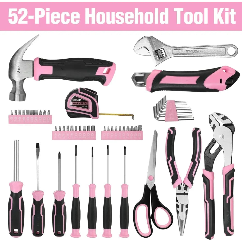 Household Tool Kit with Storage Case, Basic Tool Set for Home, Garage, Apartment, Dorm, New House