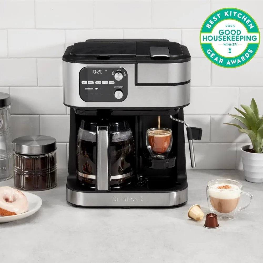 Cuisinart Coffee Maker Barista System, Coffee Center 4-In-1 Coffee Machine, Single-Serve Coffee, Espresso & Nespresso Capsule