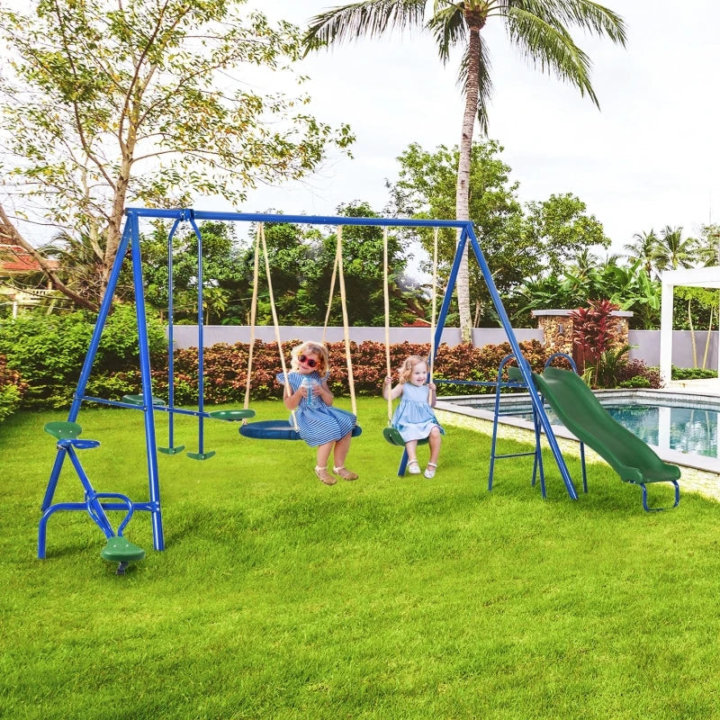 Metal Swing Set for Kids Outdoor, Heavy Duty Frame with Double Swings,  for Backyard Playground.