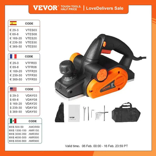 VEVOR Electric Hand Planer 3-1/4" width 16500 RPM High-Speed - Link Logical Mall