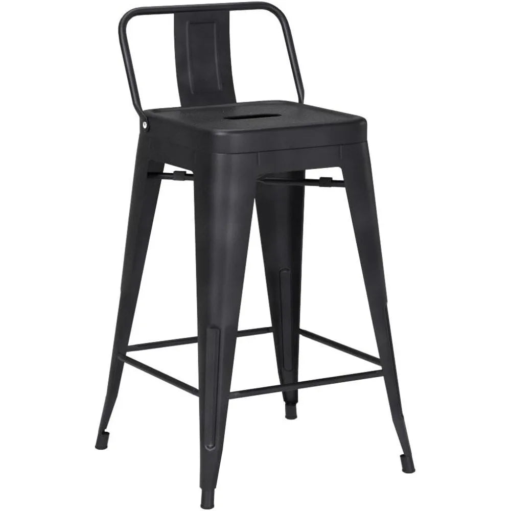 Bar Stools Set of 4, Counter Height w/ Back, 24inch Kitchen Island Stools