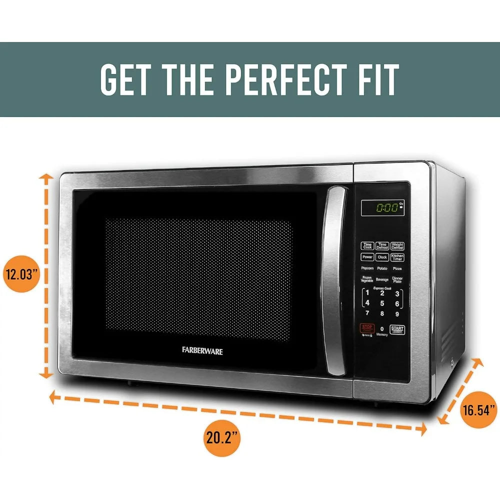 Countertop Microwave 1000 Watts, 1.1 cu ft - With LED Lighting and Child Lock - Link Logical Mall