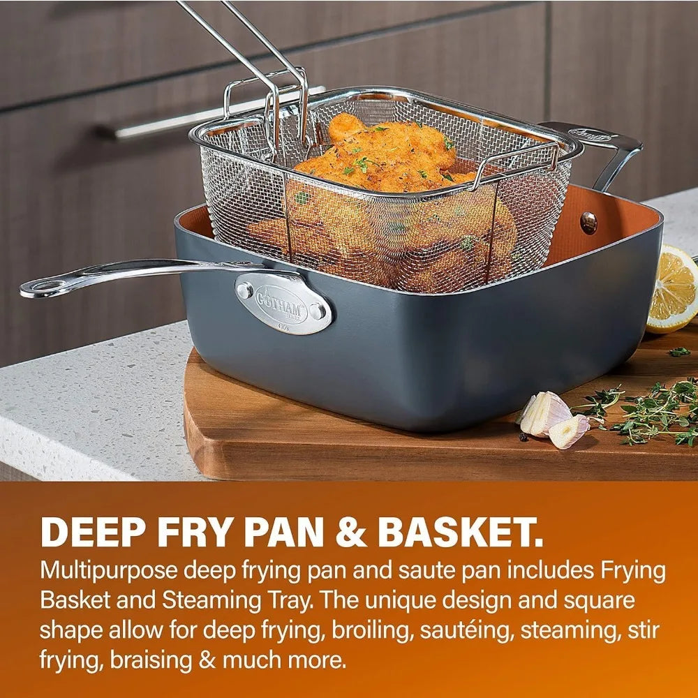 20 Pc Ceramic Cookware Set: Non-Toxic Copper, Long-Lasting Nonstick Pots, Pans & Bakeware