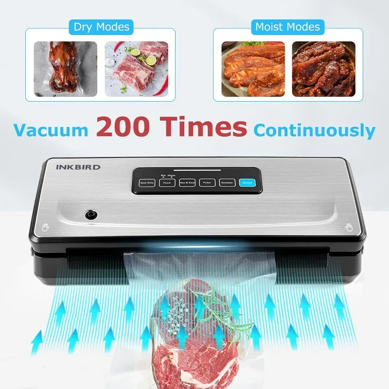 INKBIRD 10-in-1 Food Vacuum Sealer: Bag Storage up to 20FT, Cutter Included