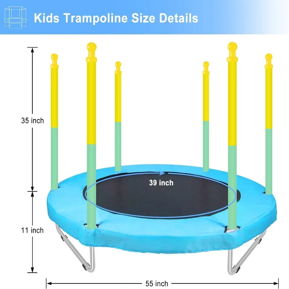 Small Trampoline with Safety Enclosure: 4.6FT Round Jumping Mat, Ideal Gift for Children