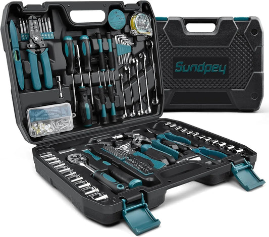 281-PC Home Tool Kit: Complete Repair Hand Tool Set for Men & Women - Portable with Socket