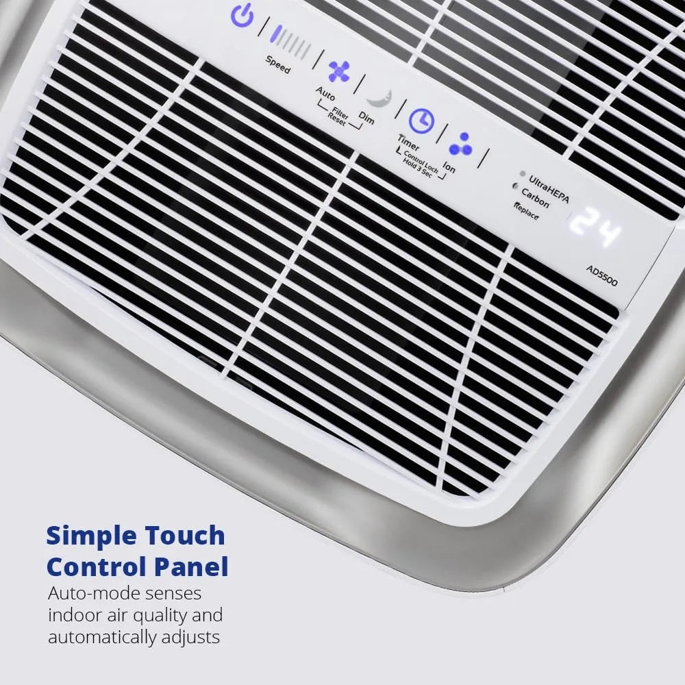 AIRDOCTOR AD5000: Extra Large 4-in-1 Air Purifier for Open Concepts - UltraHEPA, Carbon & VOC Filters